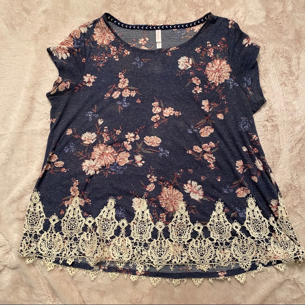 Lacy and Floral Top